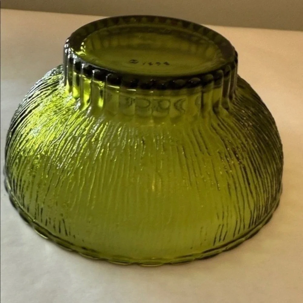 Olive Green Glass Food Storage Bowl